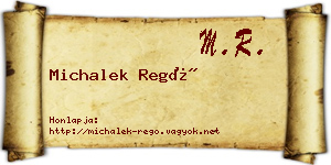 Michalek Regő névjegykártya